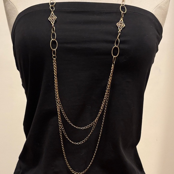 Rachel Jewelry - Vintage Rachel sweater chain, gold tone